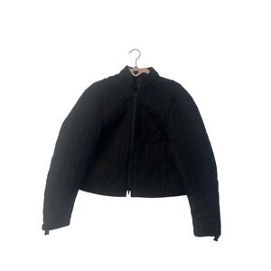 Ducati Dainese Womens Quilted Jacket Black Full Zip Moto Cropped Sz Med bikercor